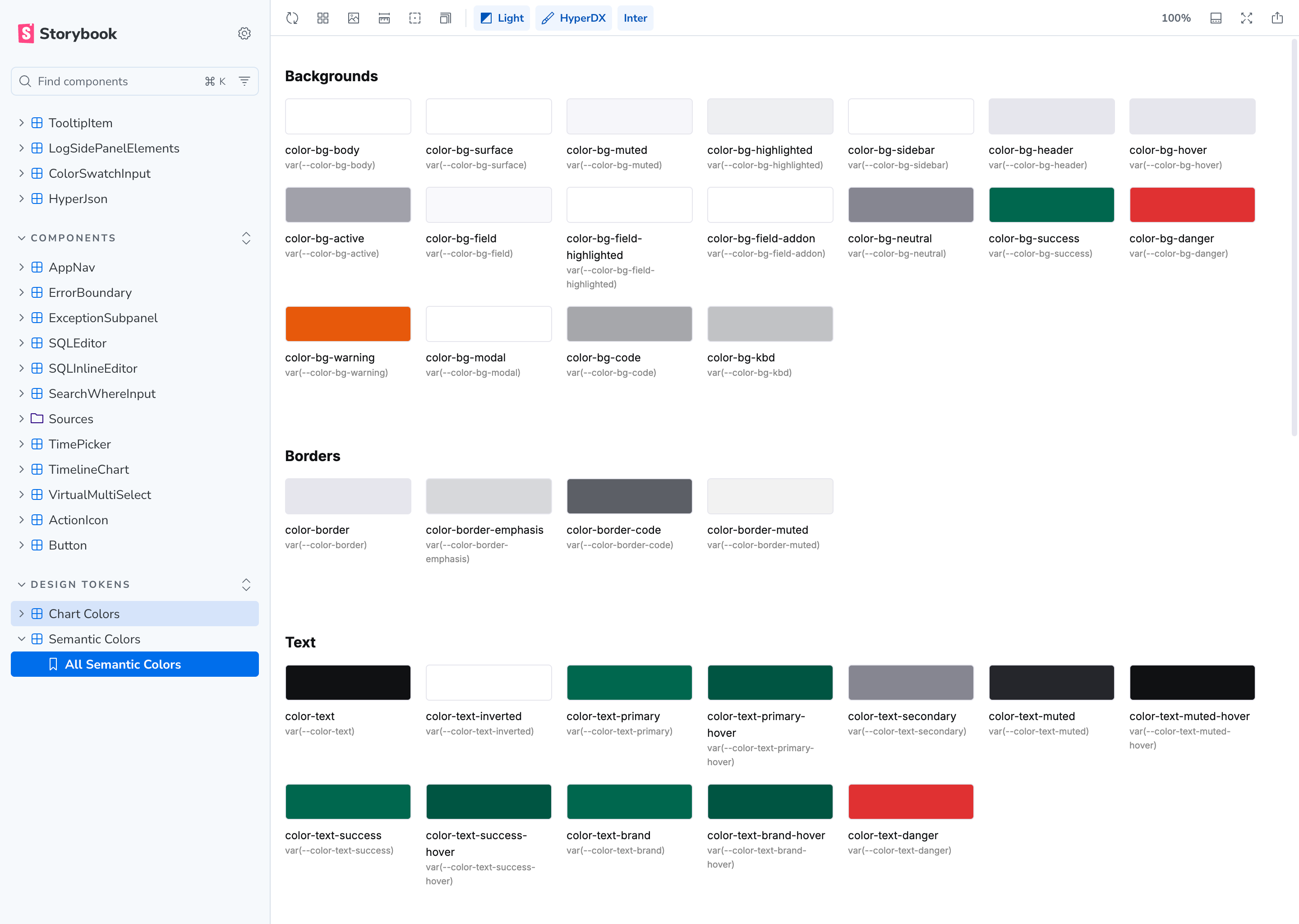Semantic colors in Storybook